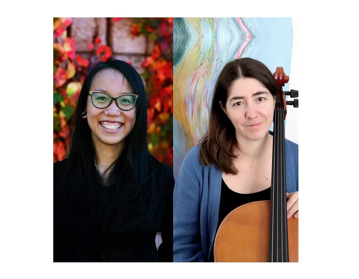 Prestation musical du temps des fêtes au piano et violoncelle, avec Mélina Séguin Forget et Marie-Philippe Lemay - Bibliothèque Éva-Senécal